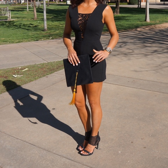 BCBG Black Lace Detailed Cutout Romper - Picture 8 of 8